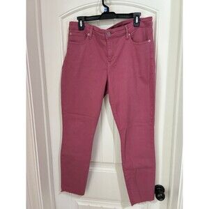 GAP Women’s 32 Or 14 Regular Legging Jeans ROSE PINK Raw Hem Skinny Stretch